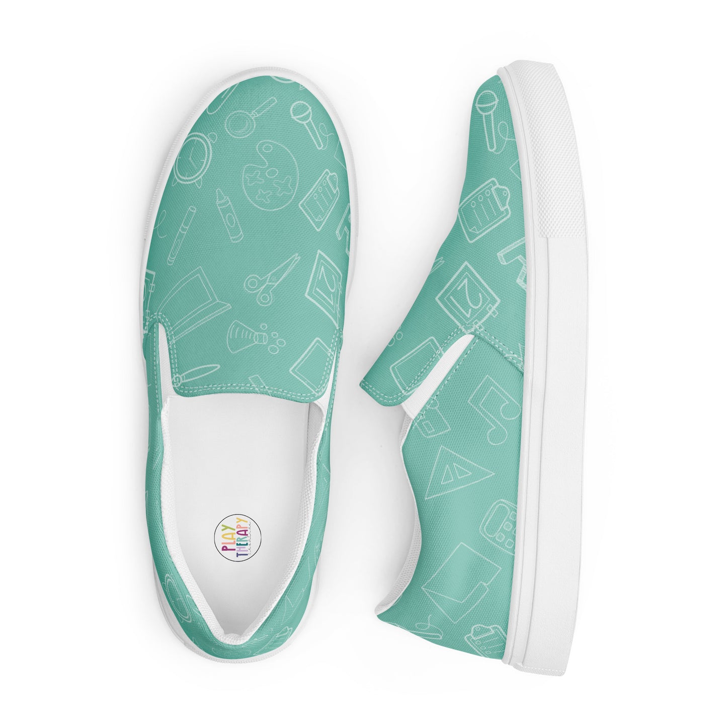 Mint Elementary Doodles Slip-on Canvas Shoes (Women's Sizes)