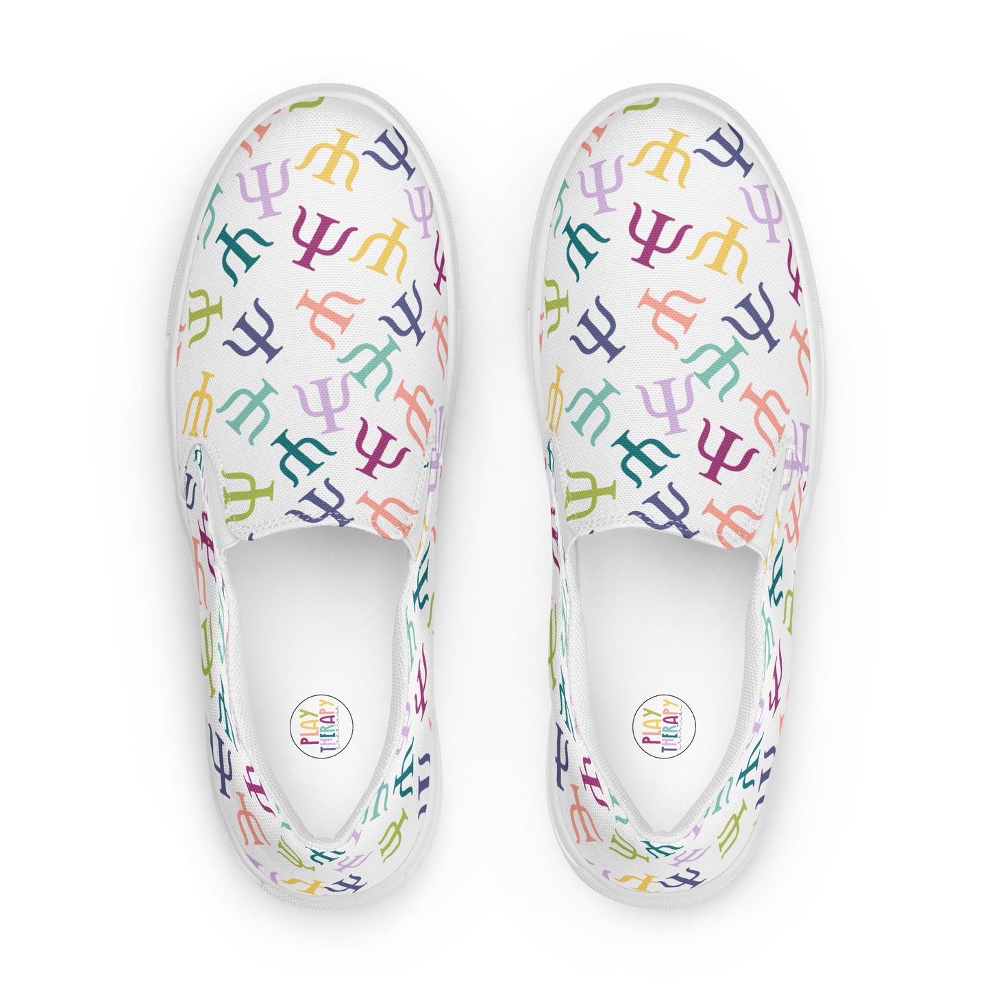 Muted Rainbow Psych Symbol Slip-on Canvas Shoes (Women's Sizes)