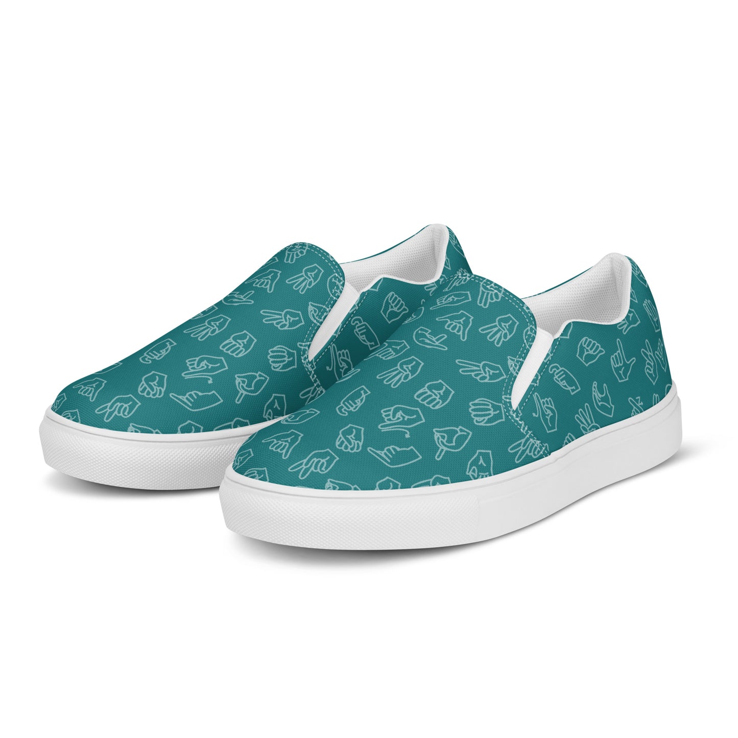 Teal ASL Slip-on Canvas Shoes (Women's Sizes)