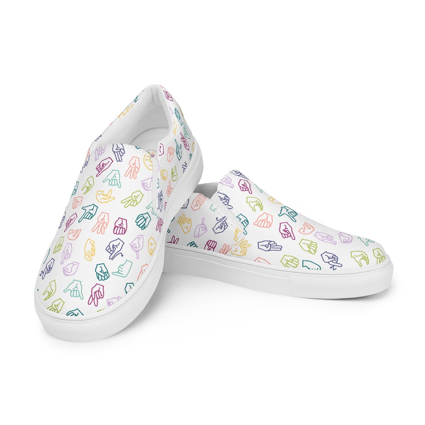 Muted Rainbow ASL Slip-on Canvas Shoes (Women's Sizes)