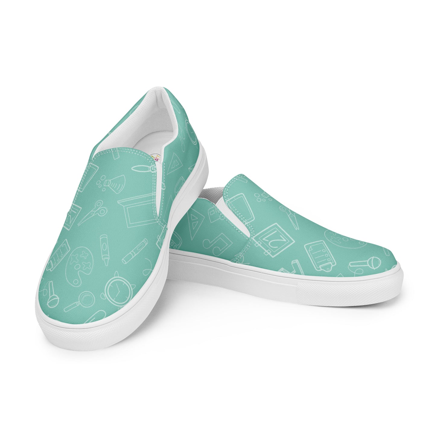 Mint Elementary Doodles Slip-on Canvas Shoes (Women's Sizes)