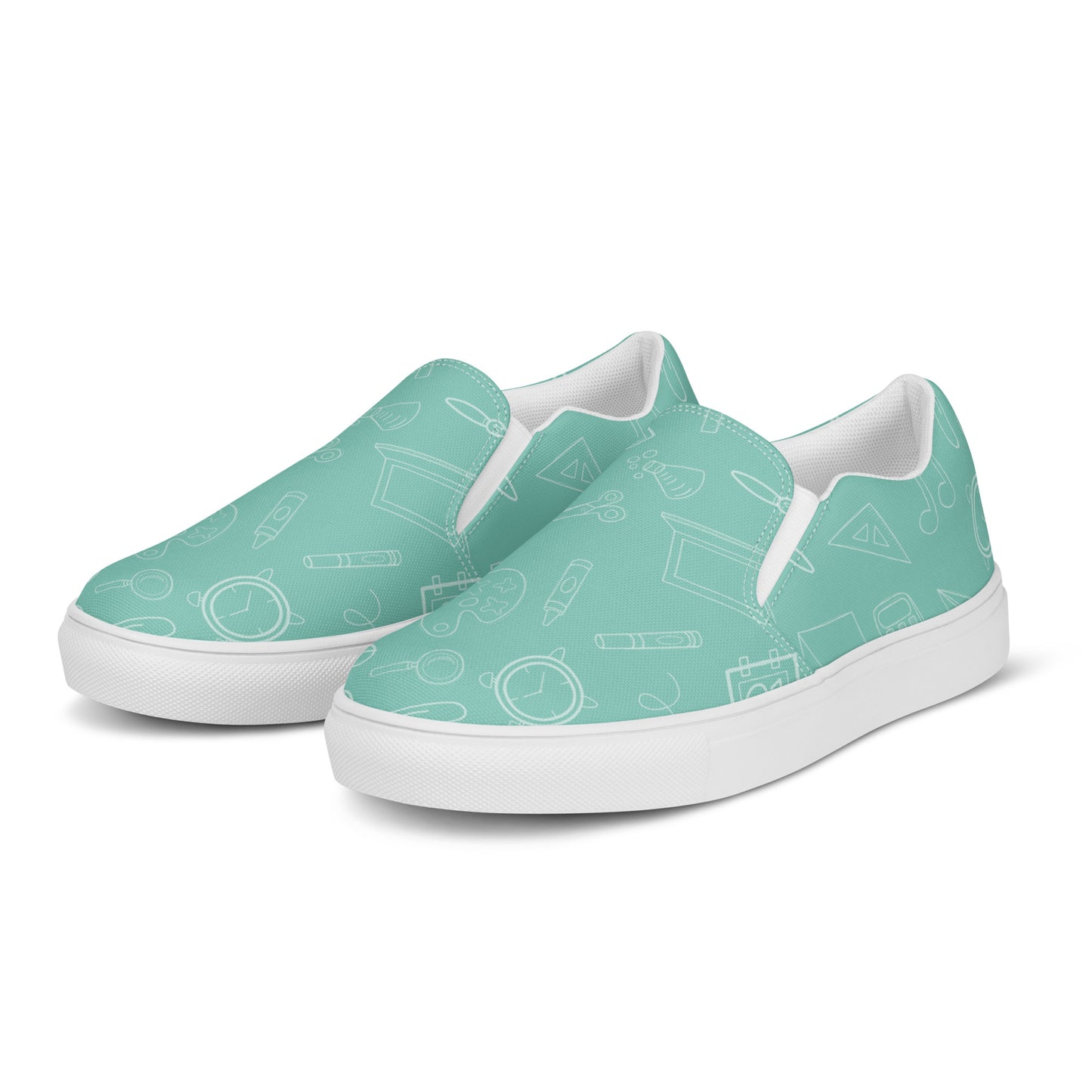 Mint Elementary Doodles Slip-on Canvas Shoes (Women's Sizes)