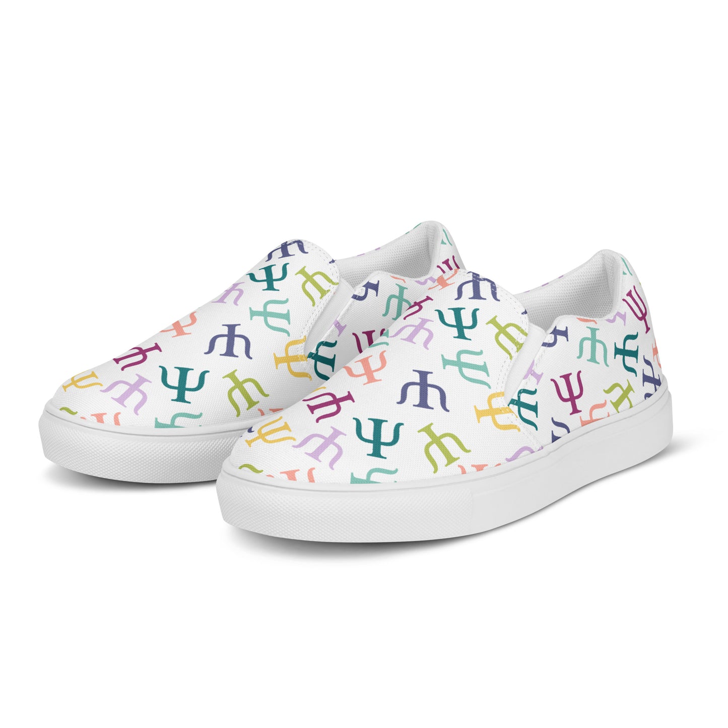 Muted Rainbow Psych Symbol Slip-on Canvas Shoes (Women's Sizes)
