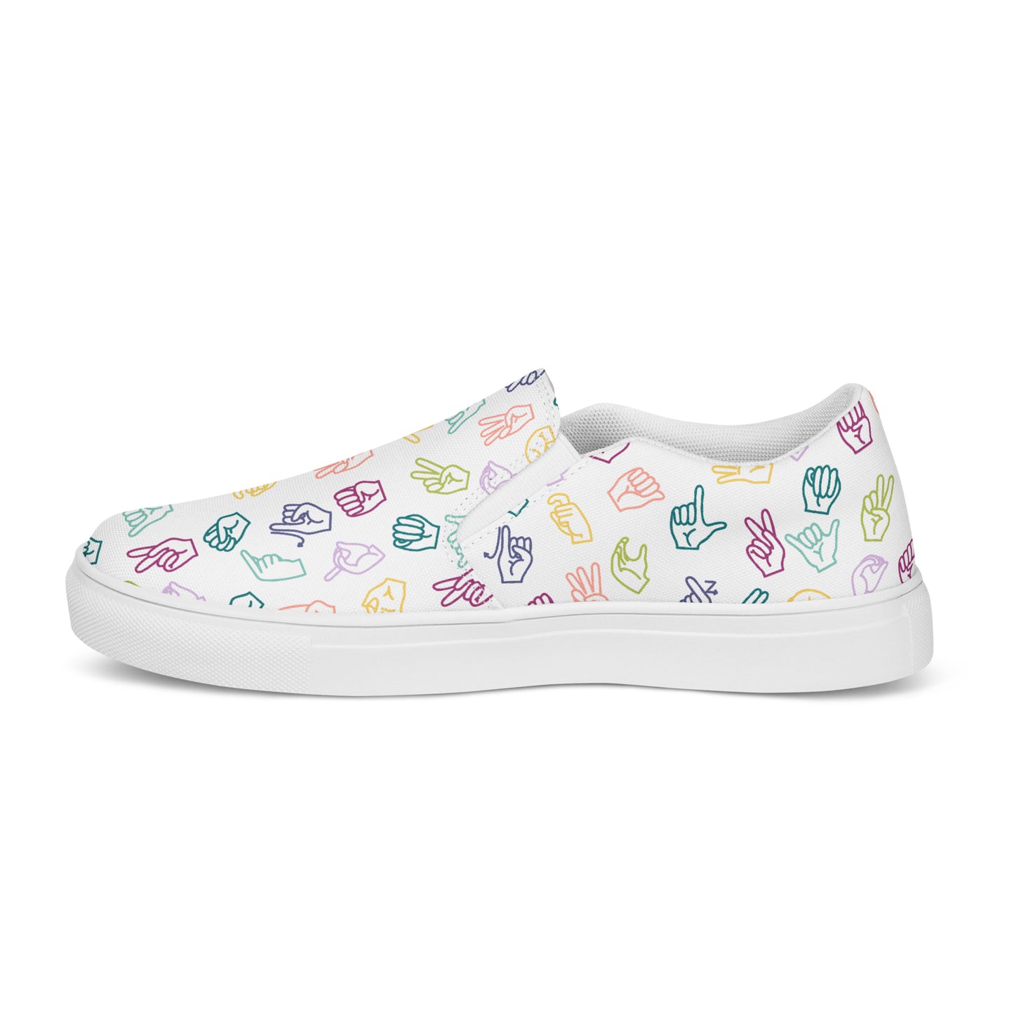 Muted Rainbow ASL Slip-on Canvas Shoes (Women's Sizes)