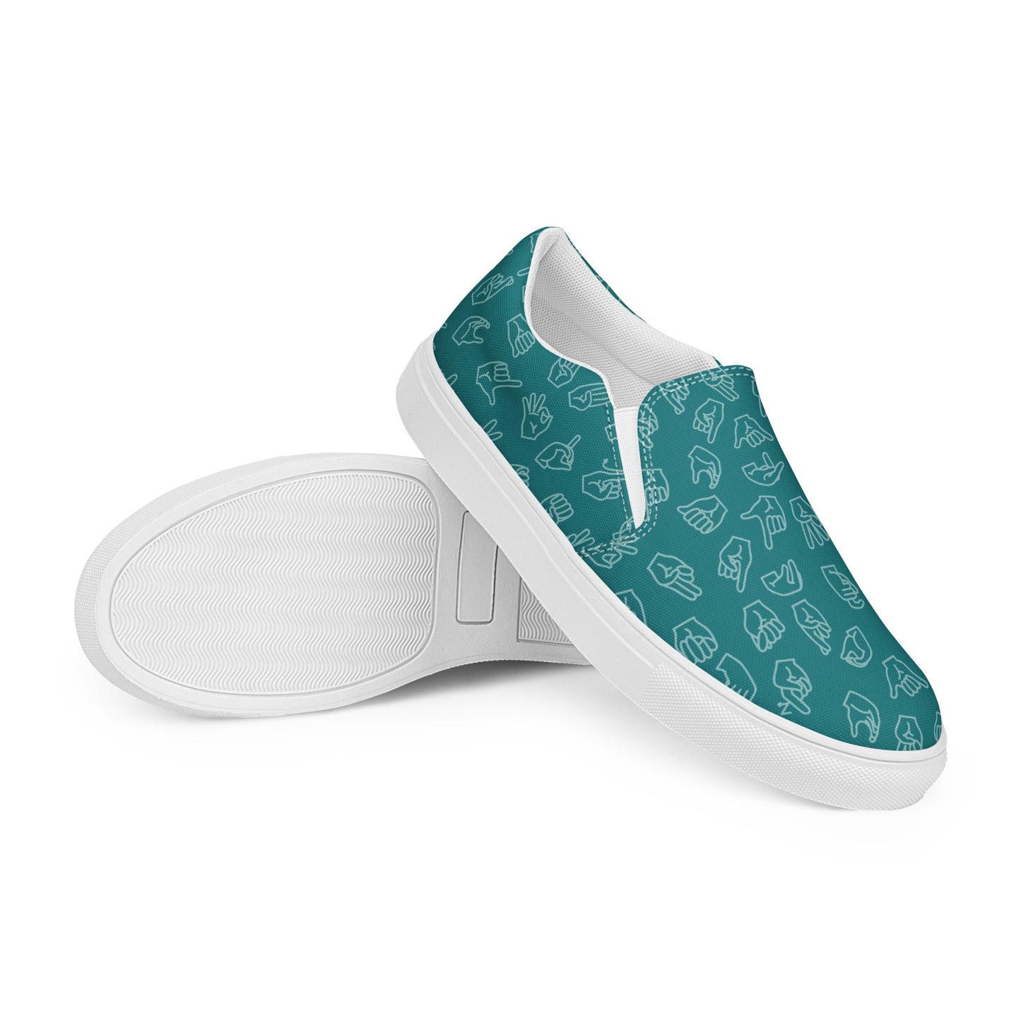 Teal ASL Slip-on Canvas Shoes (Women's Sizes)