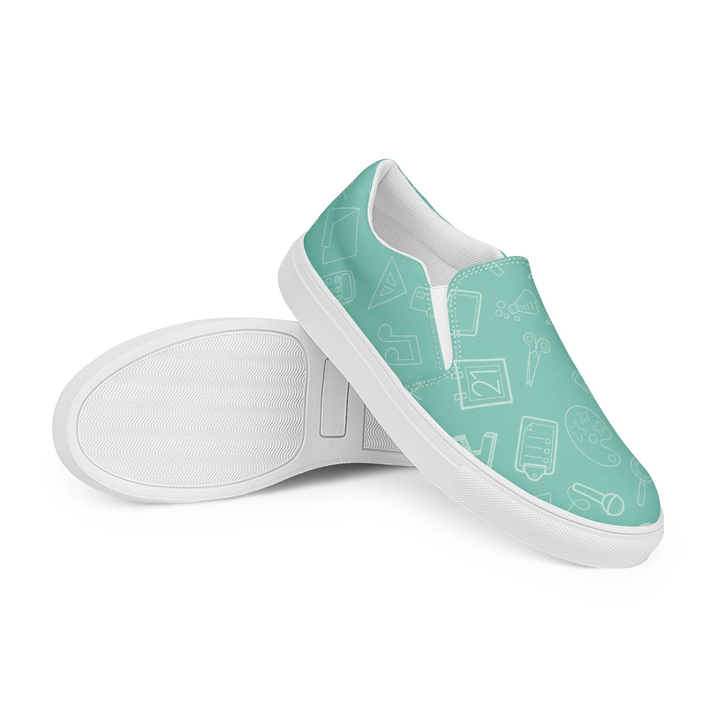 Mint Elementary Doodles Slip-on Canvas Shoes (Women's Sizes)