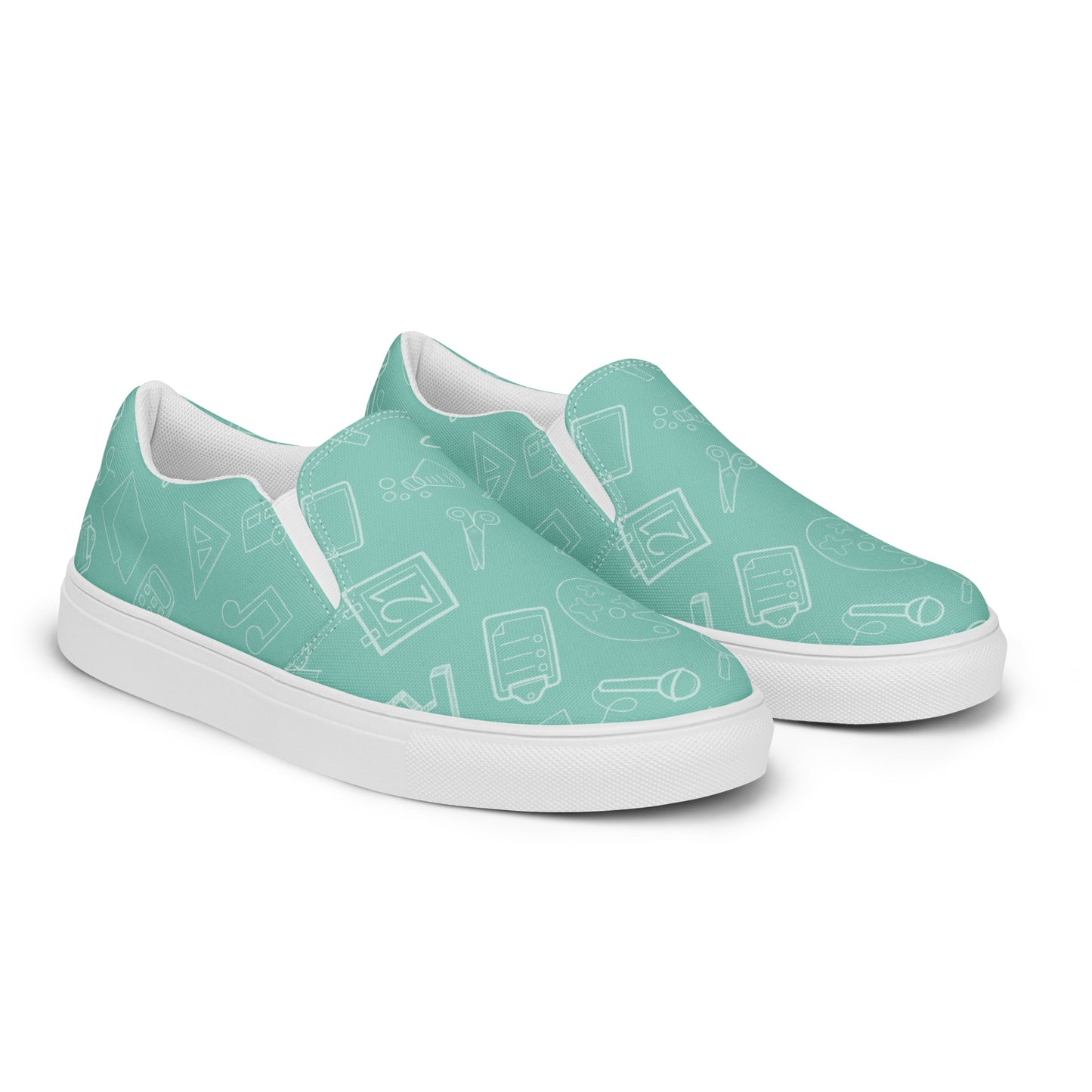 Mint Elementary Doodles Slip-on Canvas Shoes (Women's Sizes)