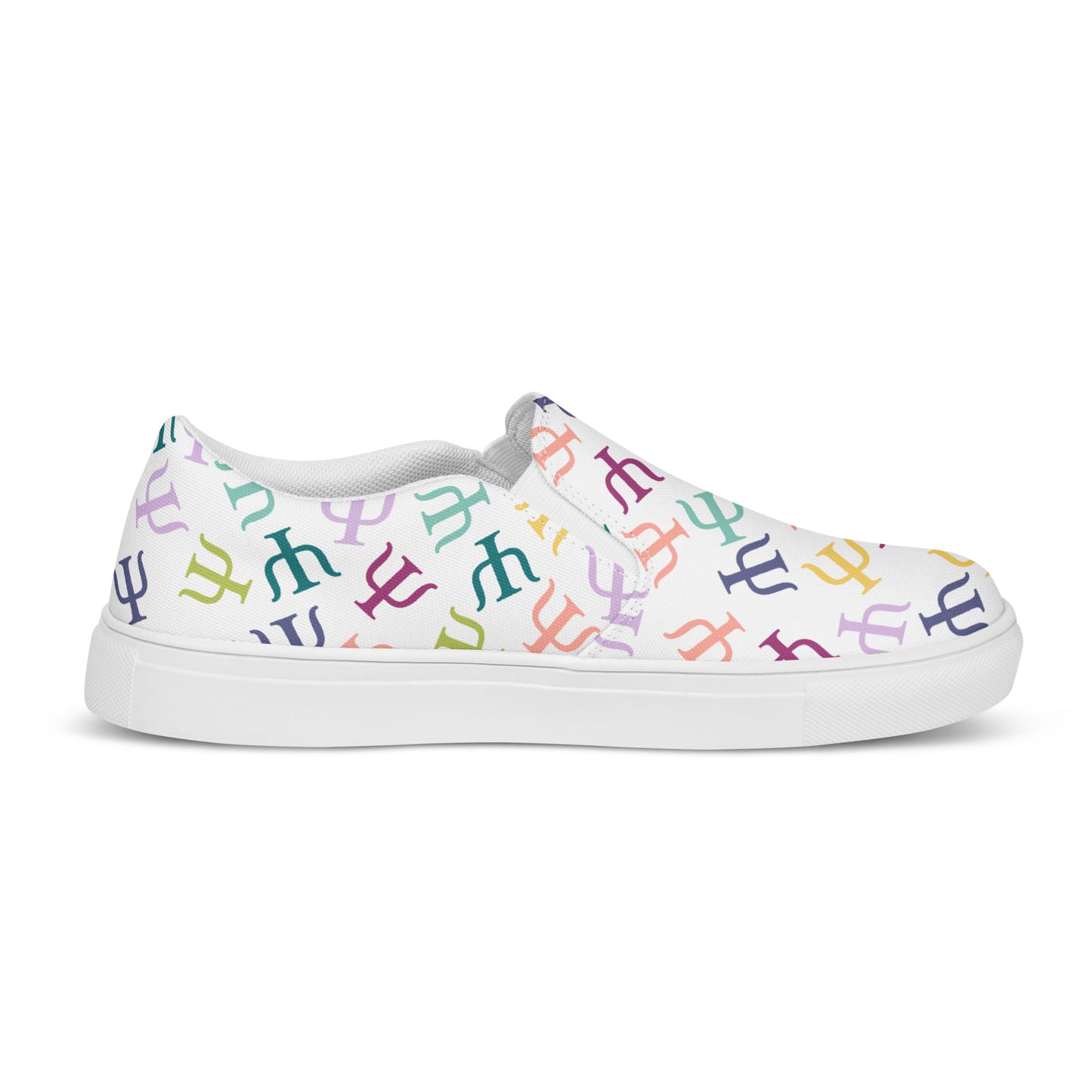 Muted Rainbow Psych Symbol Slip-on Canvas Shoes (Women's Sizes)